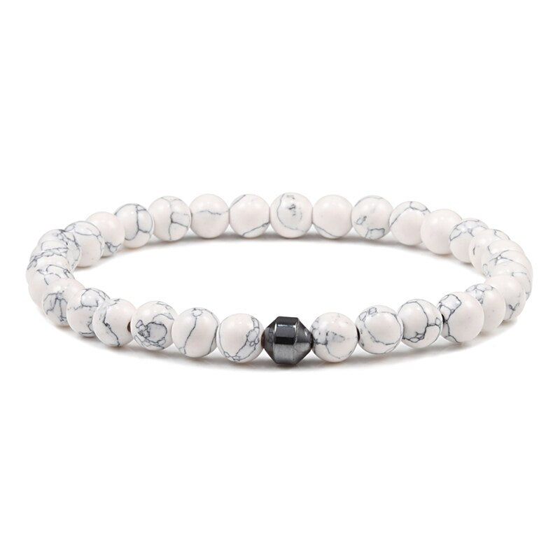 Men Natural Rock Stone Bracelet Energy Hematite