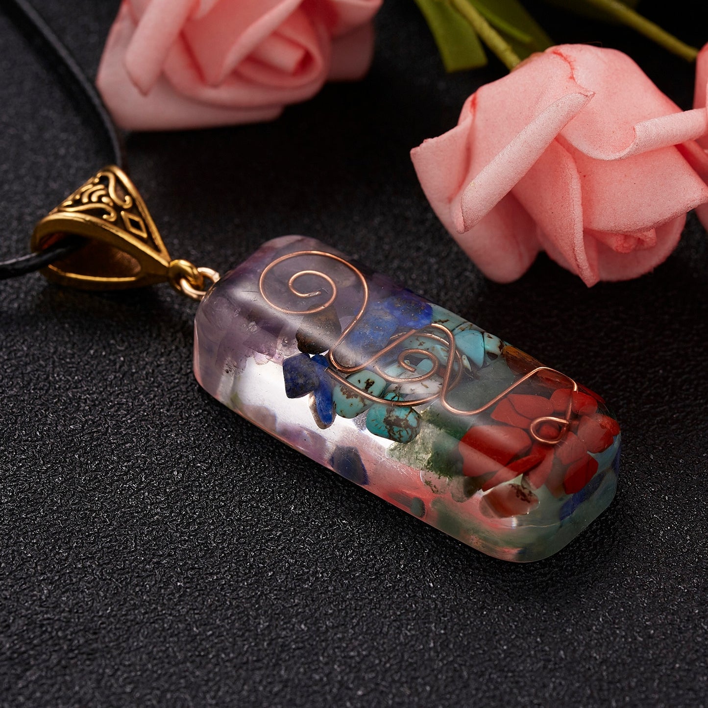 Charm Seven Chakras Healing Necklace