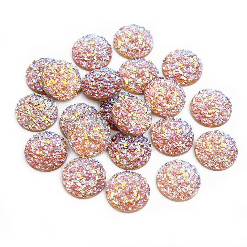 Fashion Mix Colors Natural Stone Convex Flat back