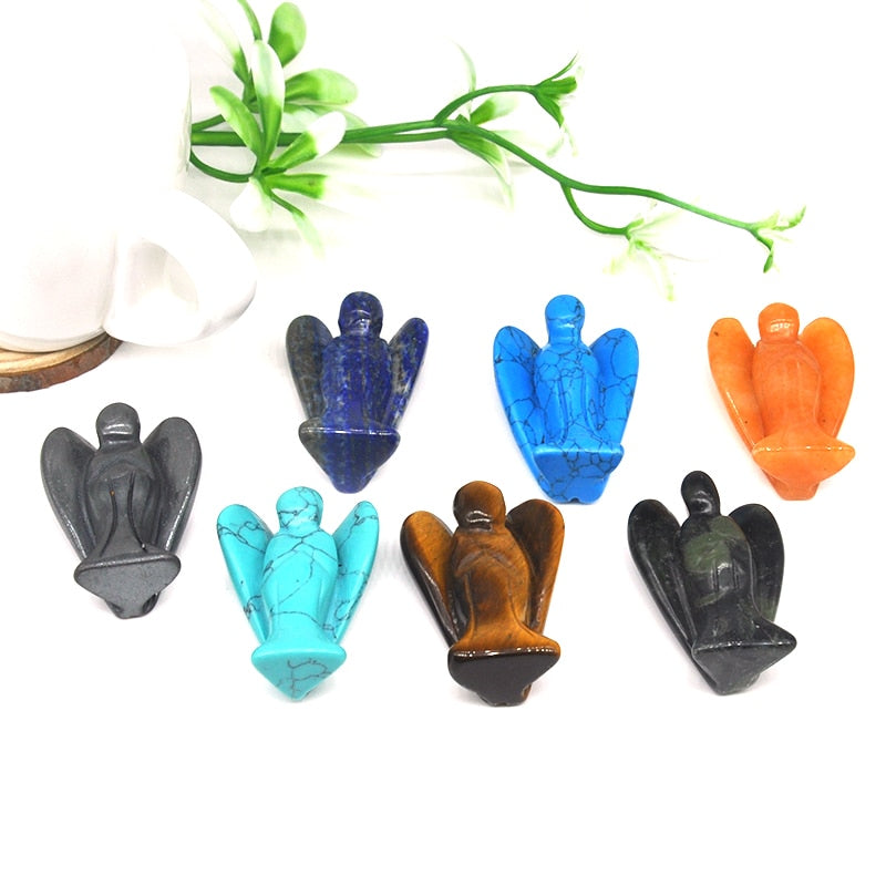 Lucky Angel Figurine Natural Stone And Crystals