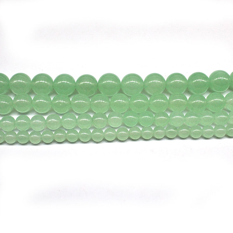 Green Aventurine Chalcedony Jades Natural Stone Beads