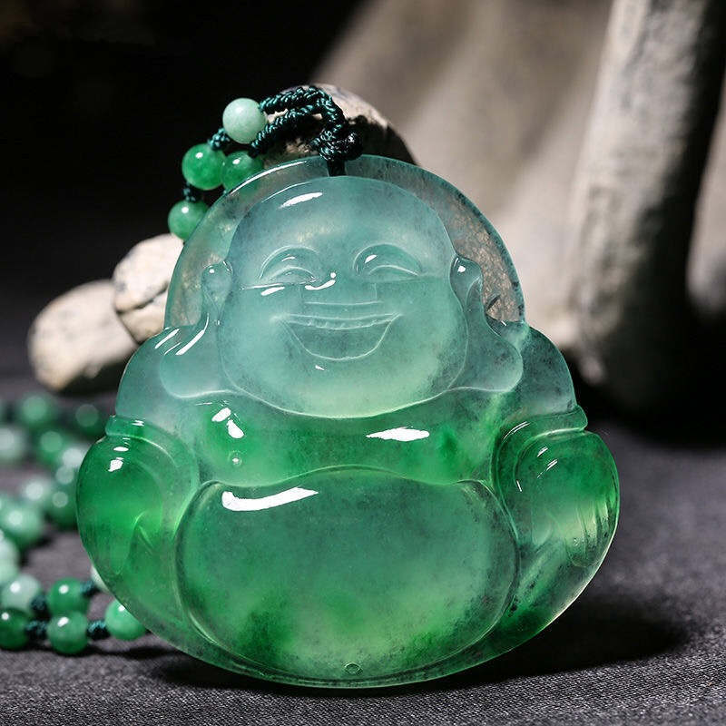Buddha Pendant Natural Jadeite Necklace