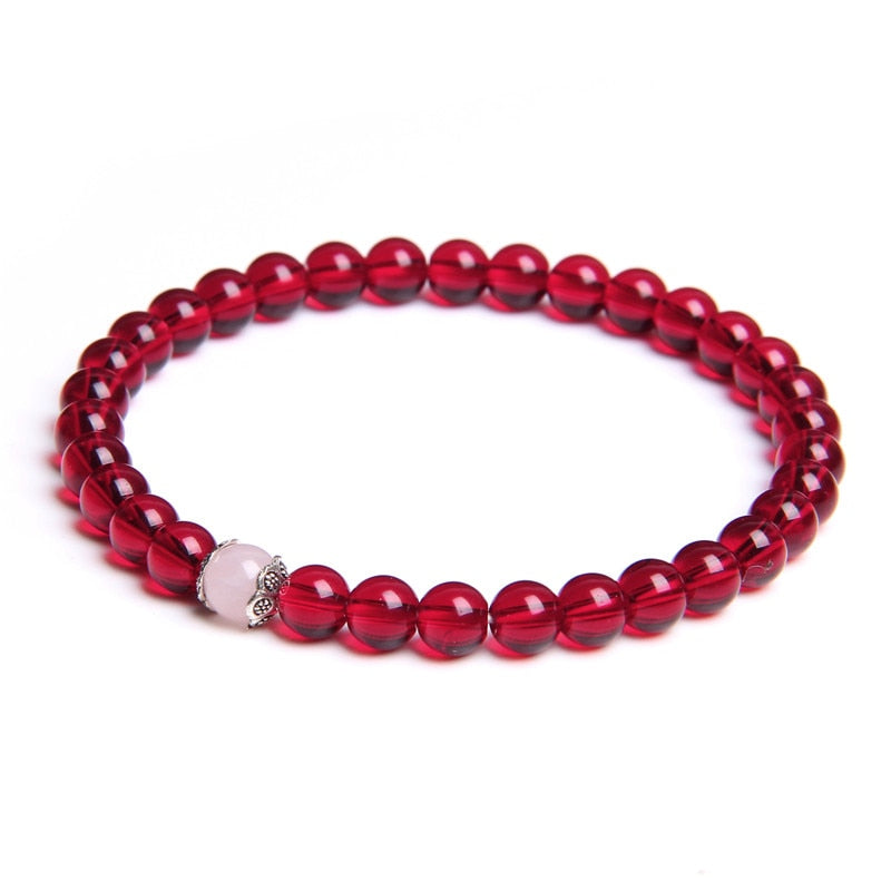 Natural Stone Handmade Bracelet Red Yoga Meditation