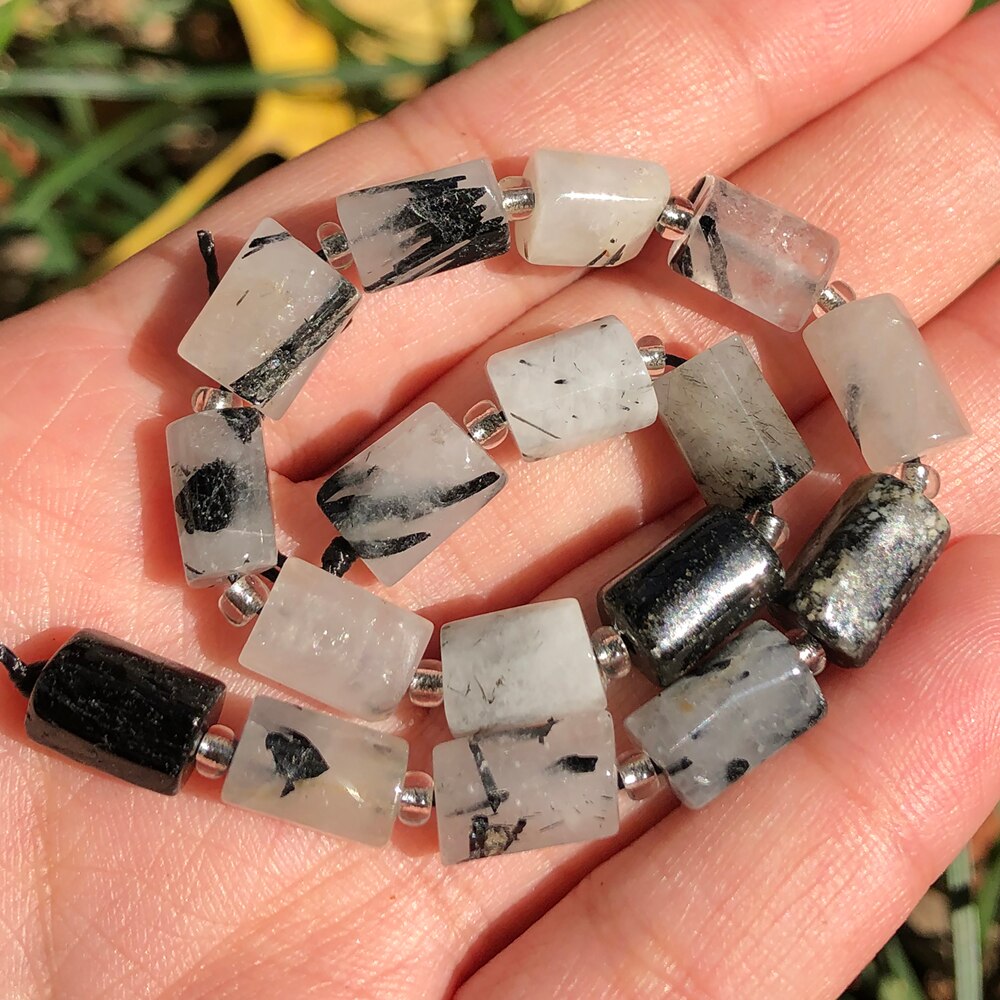Aquamarines Jades Stone Cylinder Loose Beads