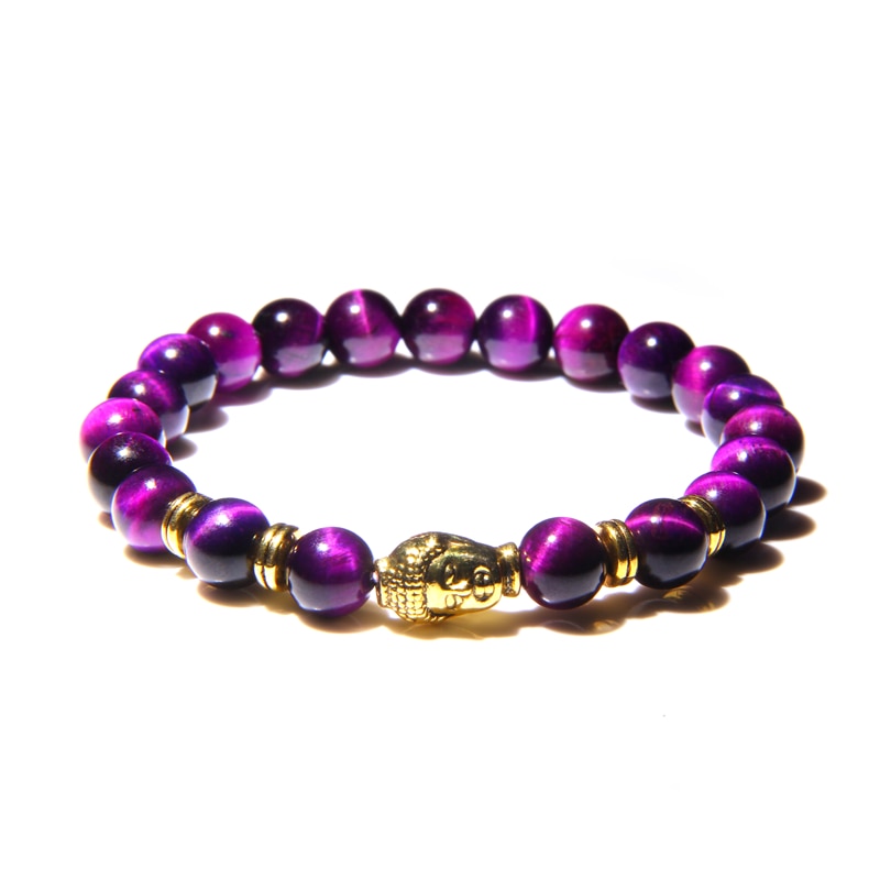 Fashion Natural Royal Blue Tiger Eye Stone Beads Bracelet