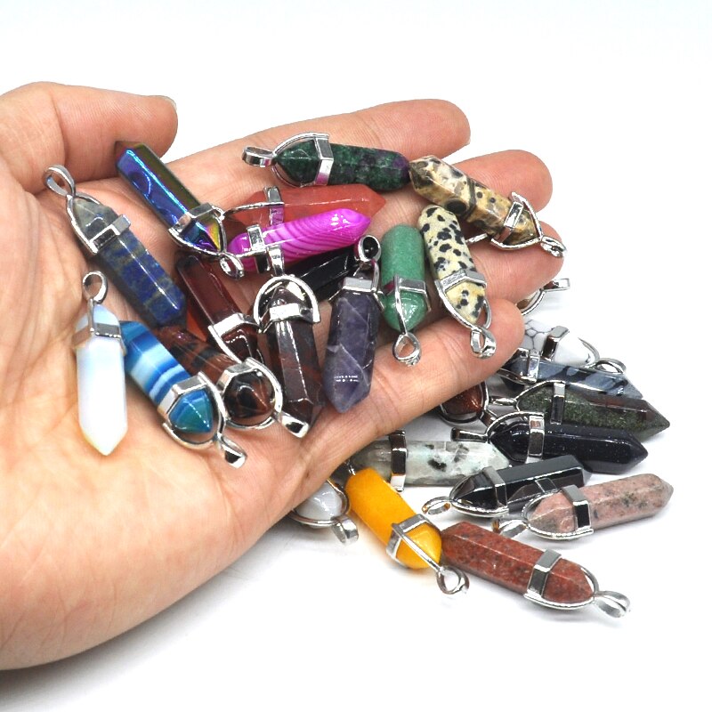 Natural Stone Hexagonal Quartz Pendulum Column Crystal