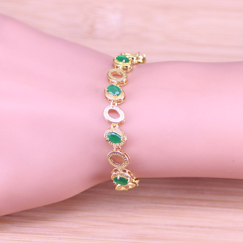 Jade Rose Gold Cotume Jewelry For Women Hoop Earrings