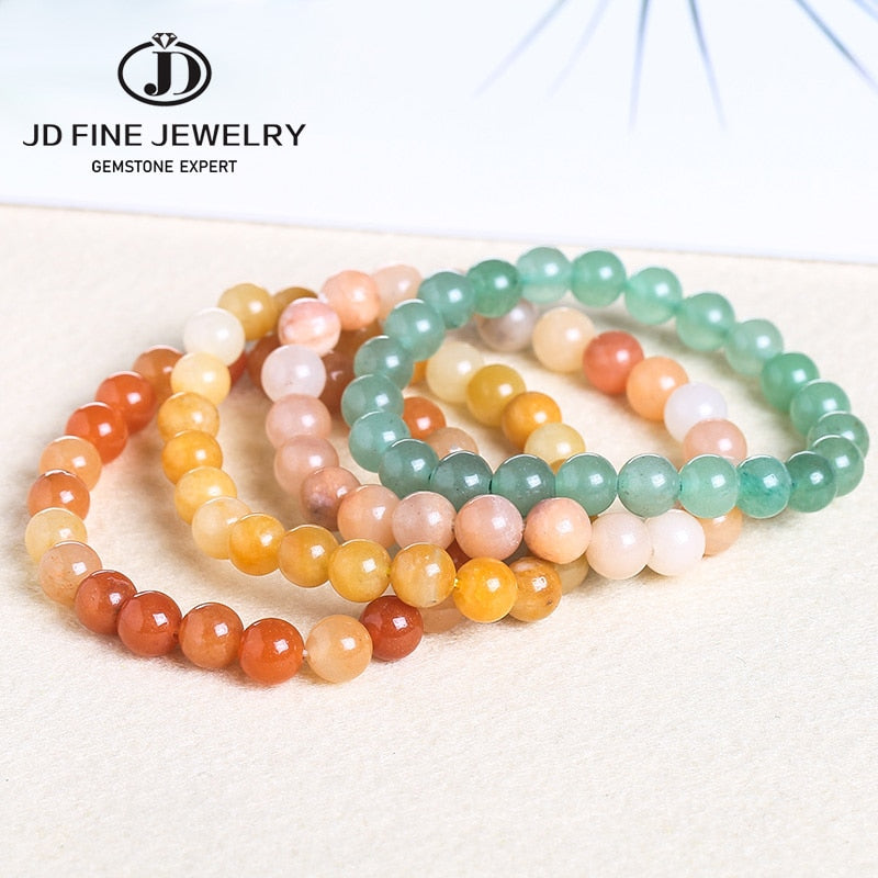 JD Yellow/Pink/Red Green Aventurine Women Bracelets