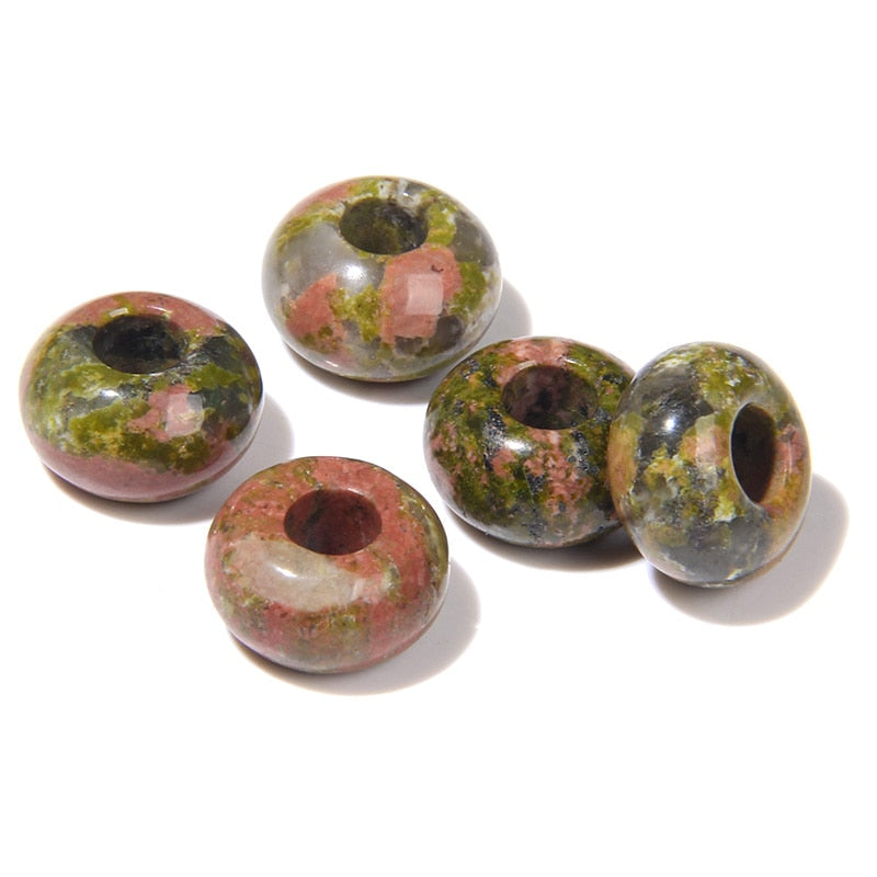 Wholesale Big Hole Bead Pendant Natural Round Jades