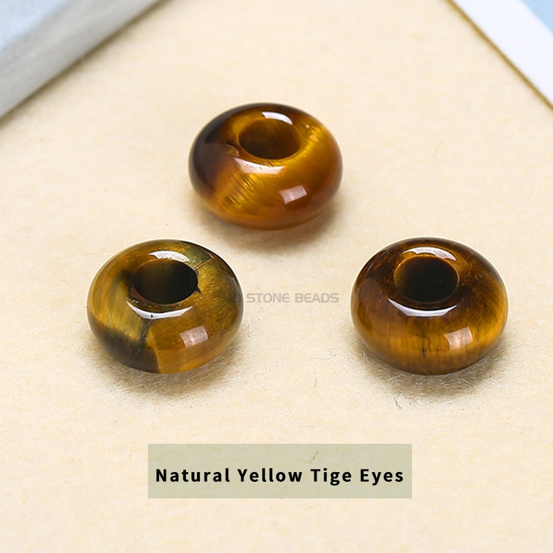 Natural Agate Jade Quartz Stone Big Hole Beads