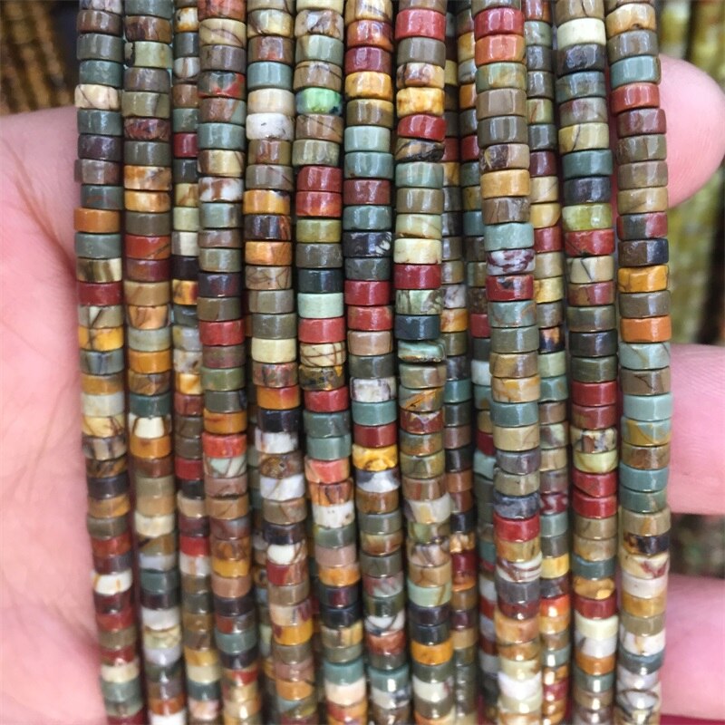 Green Imperial Jasper Turquoise Disc Round Heishi Beads