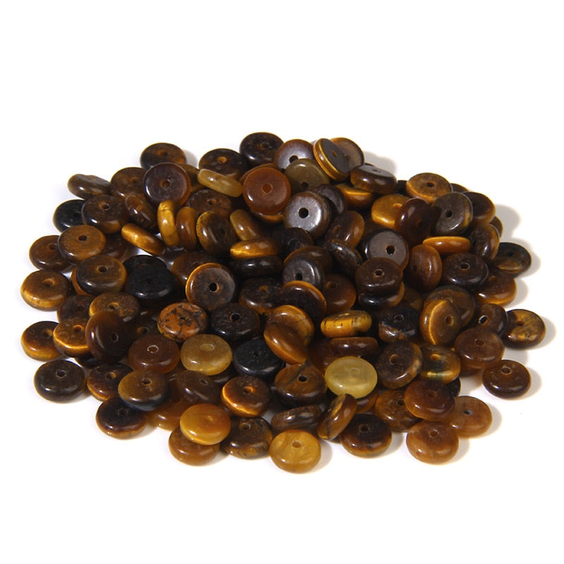 Natural Stone Slice Bead Agates Jades Flat Spacer
