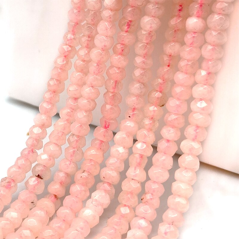 2-4mm Natural Stone Jades Faceted Flat Spacer
