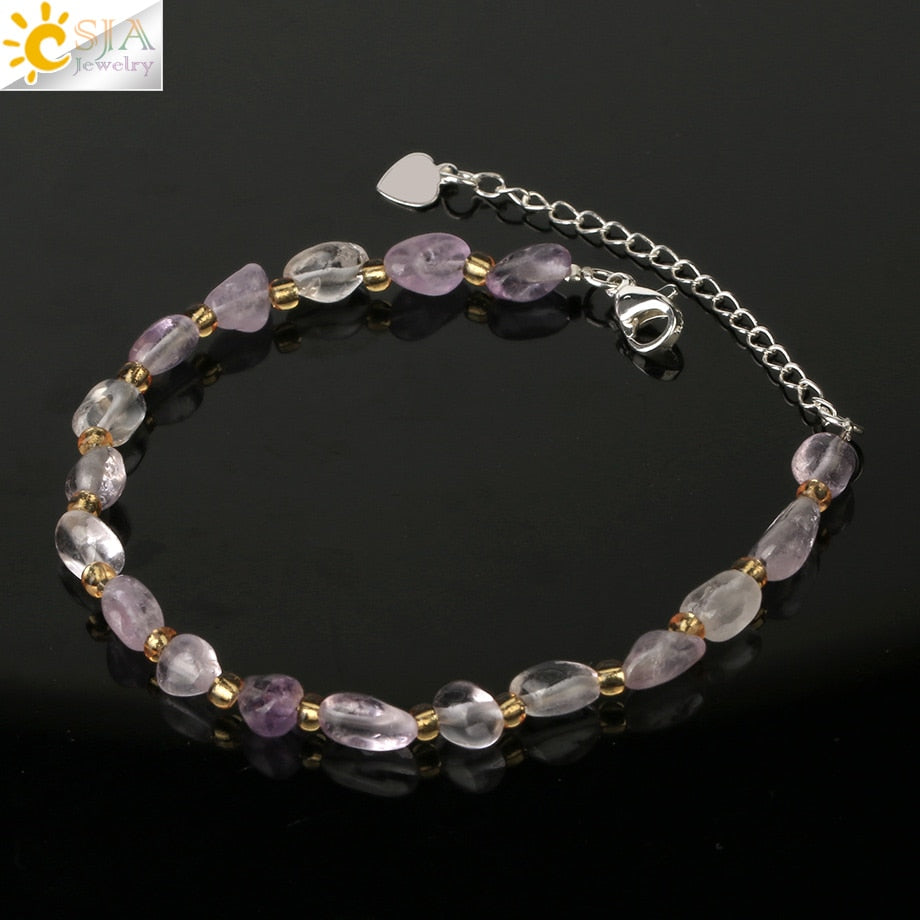 Irregular Natural Gem Stone Bracelet for Women Chip