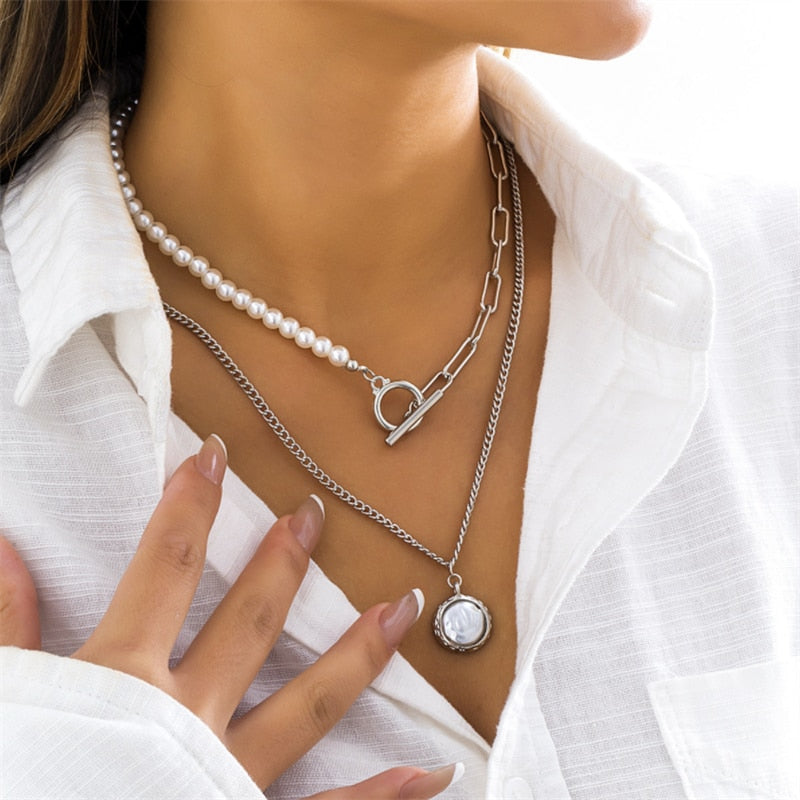Bohemian Shell Necklace For Women Elegant Pearl