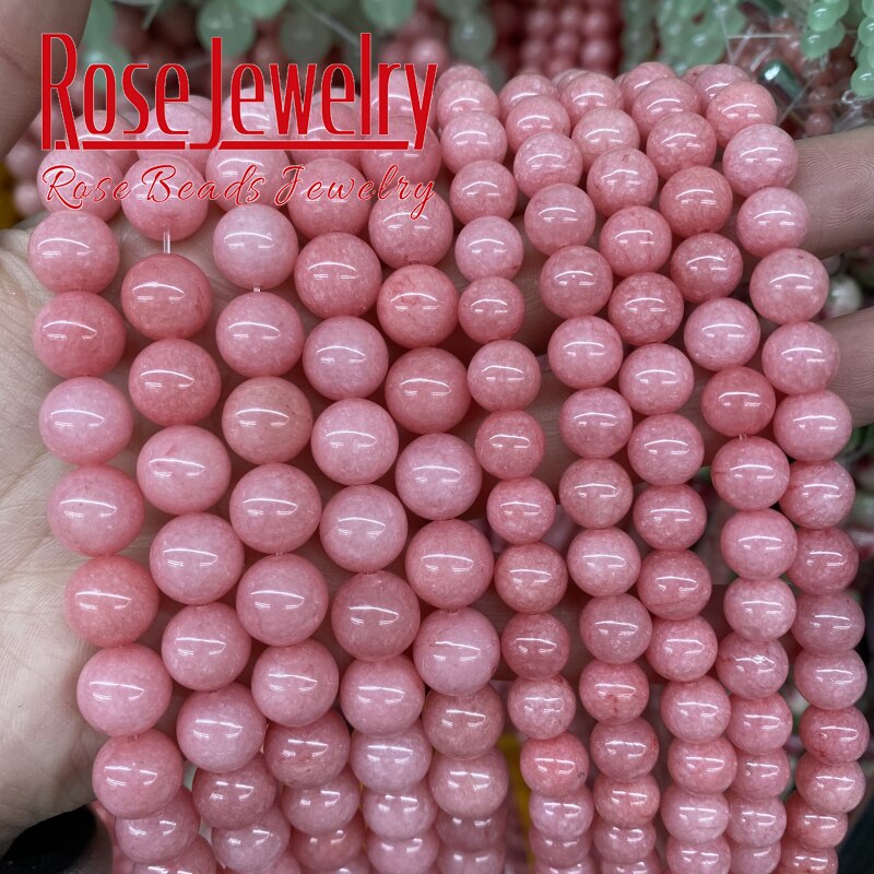Chalcedony Jades Round Loose Spacer Stone Beads