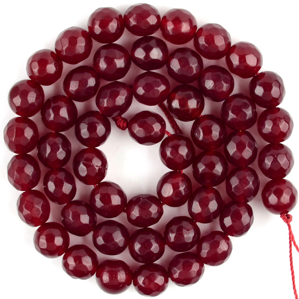 Natural Stone Beads Faceted Rubys Chalcedony Jades