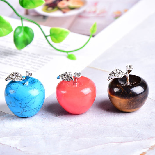 Natural crystal Colorful quartz stone opal apple