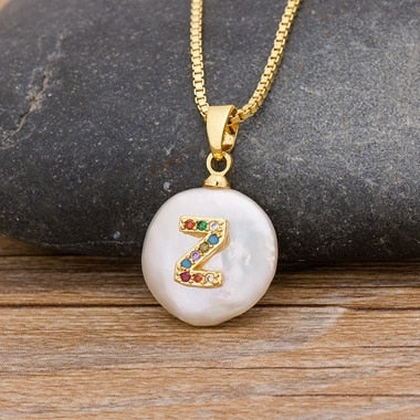 Initial Alphabet A-Z Letters Natural Freshwater Pearl