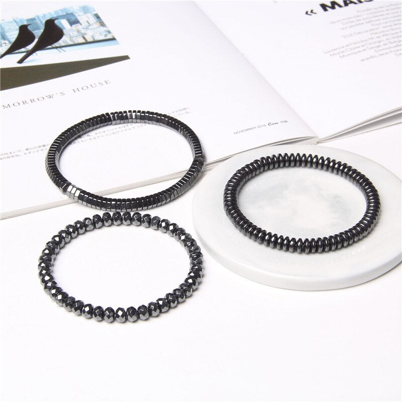 Natural Hematite Chips Beads Bracelets Men Fashion