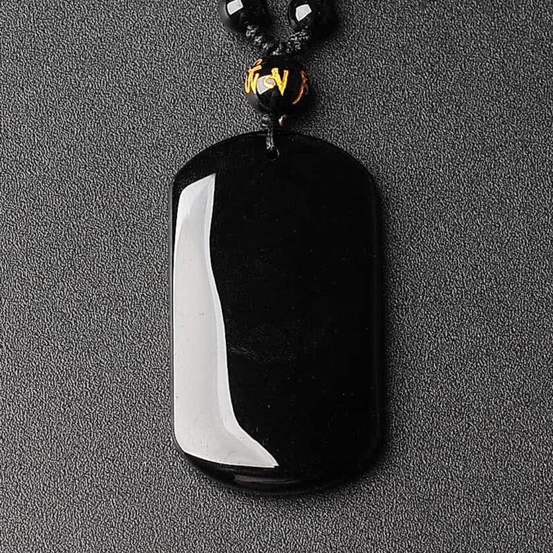Natural Black Obsidian Beads Necklace Hand