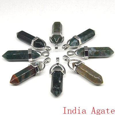 Natural Stone Hexagonal Quartz Pendulum Column Crystal