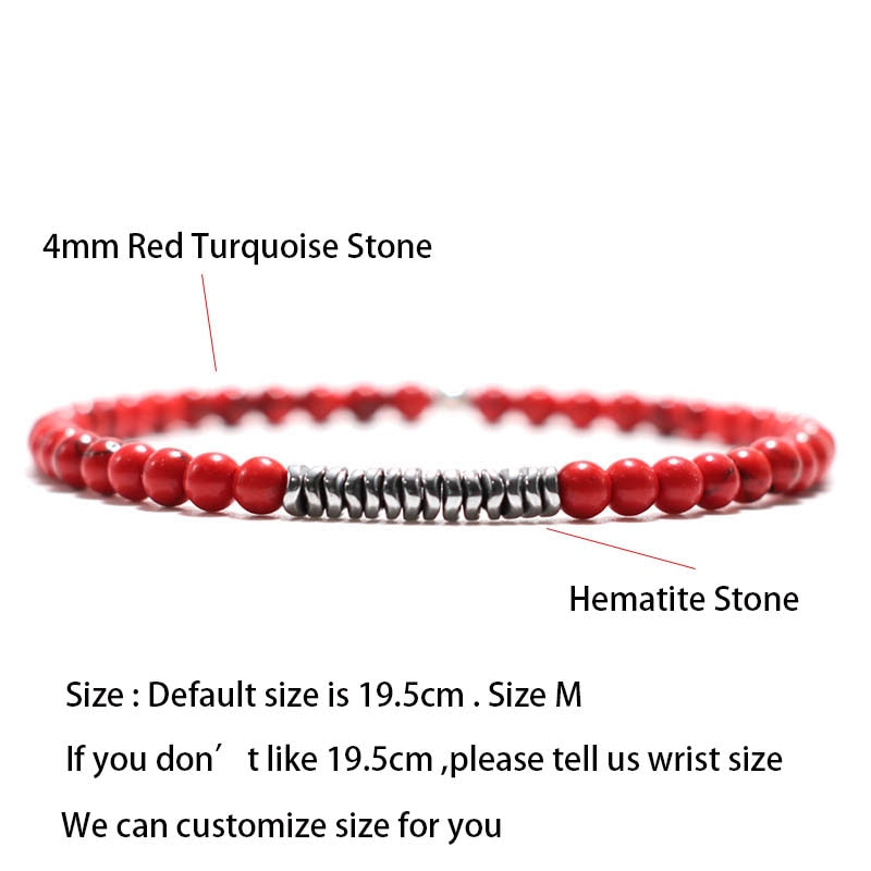 Bracelet Men Natural Volcanic Rock Tiger Eye Beaded