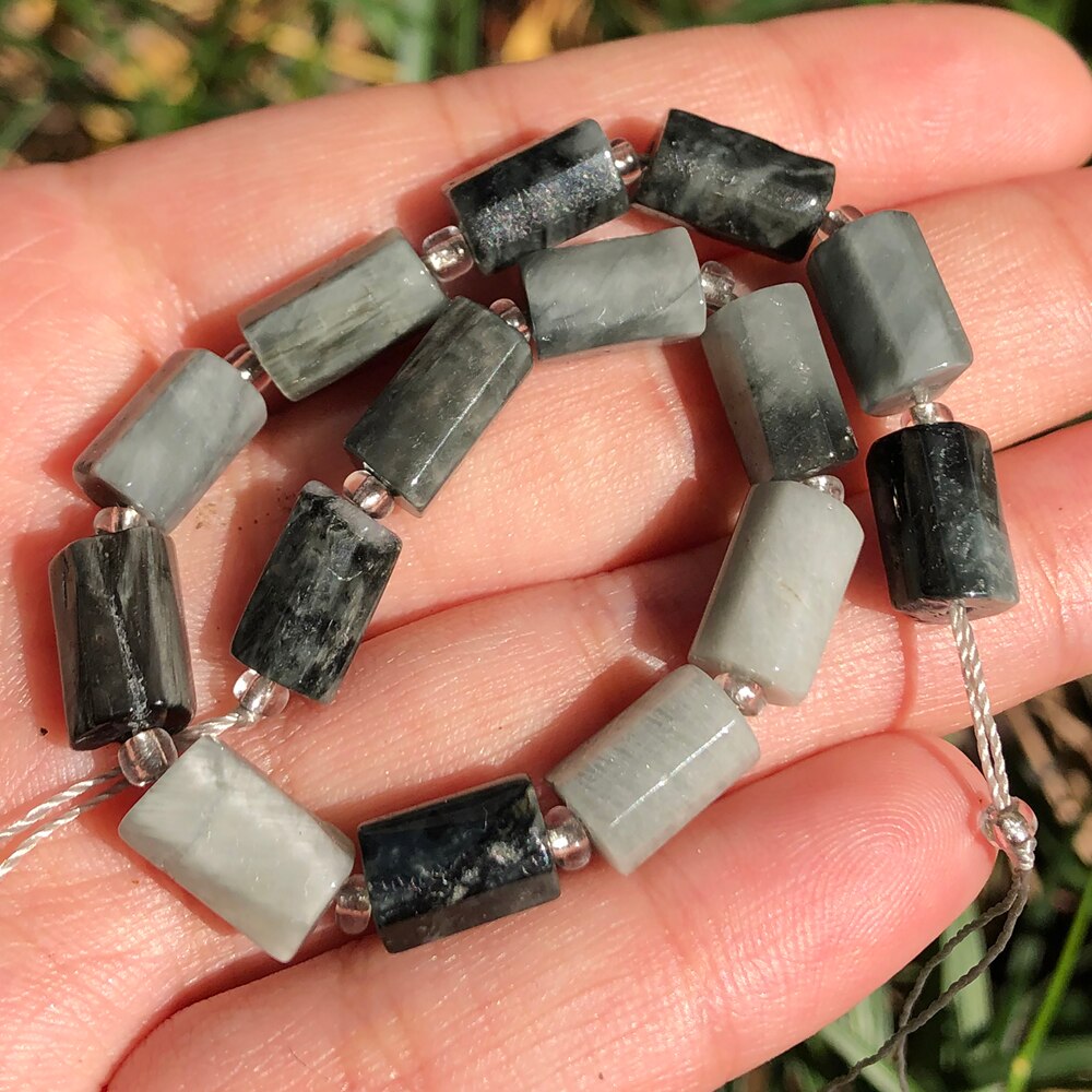 Aquamarines Jades Stone Cylinder Loose Beads