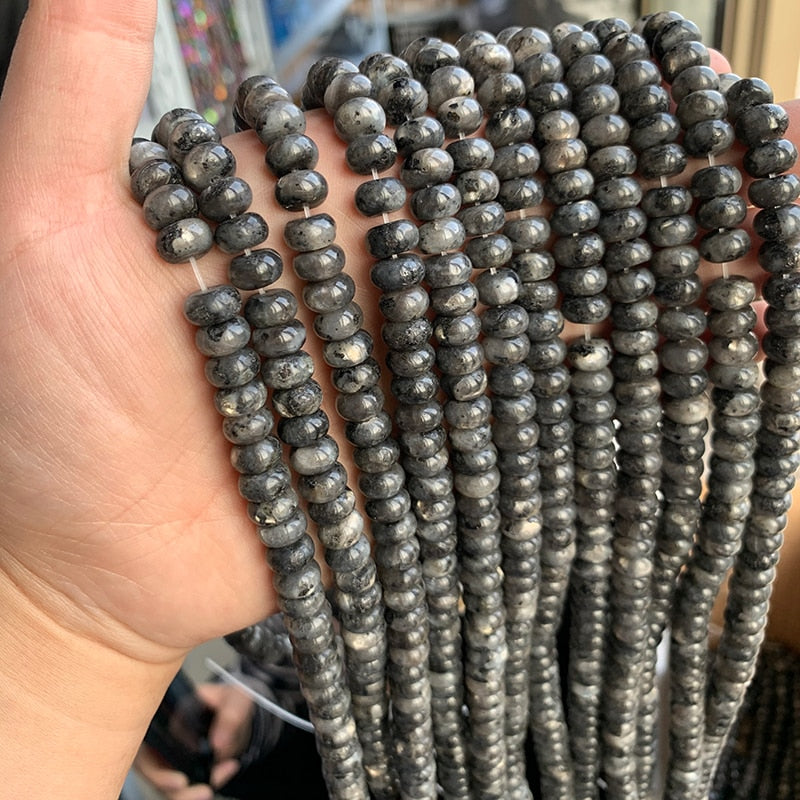 Stone Rondelle Beads Jaspers Jade Spacer Round Flat Bead