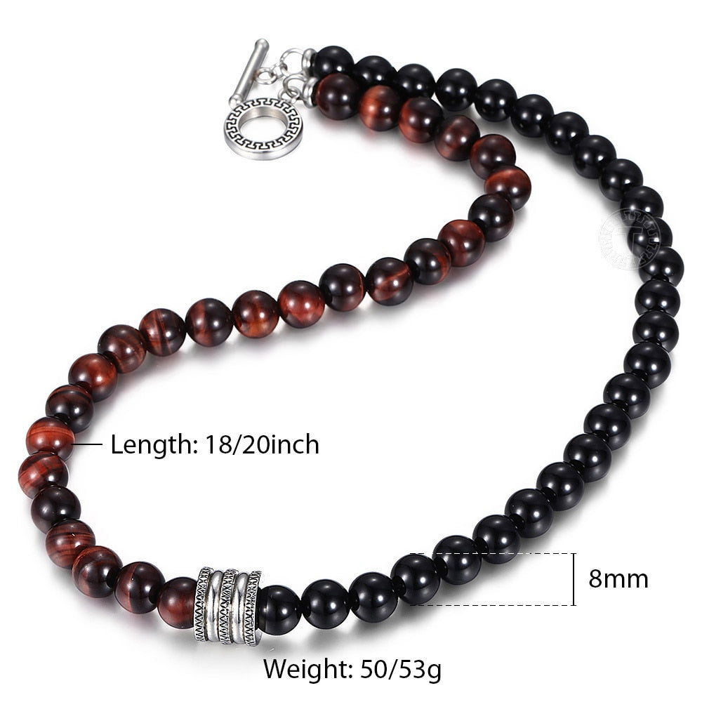 Stone Tiger Eyes Lava Bead Necklace Beaded Choker