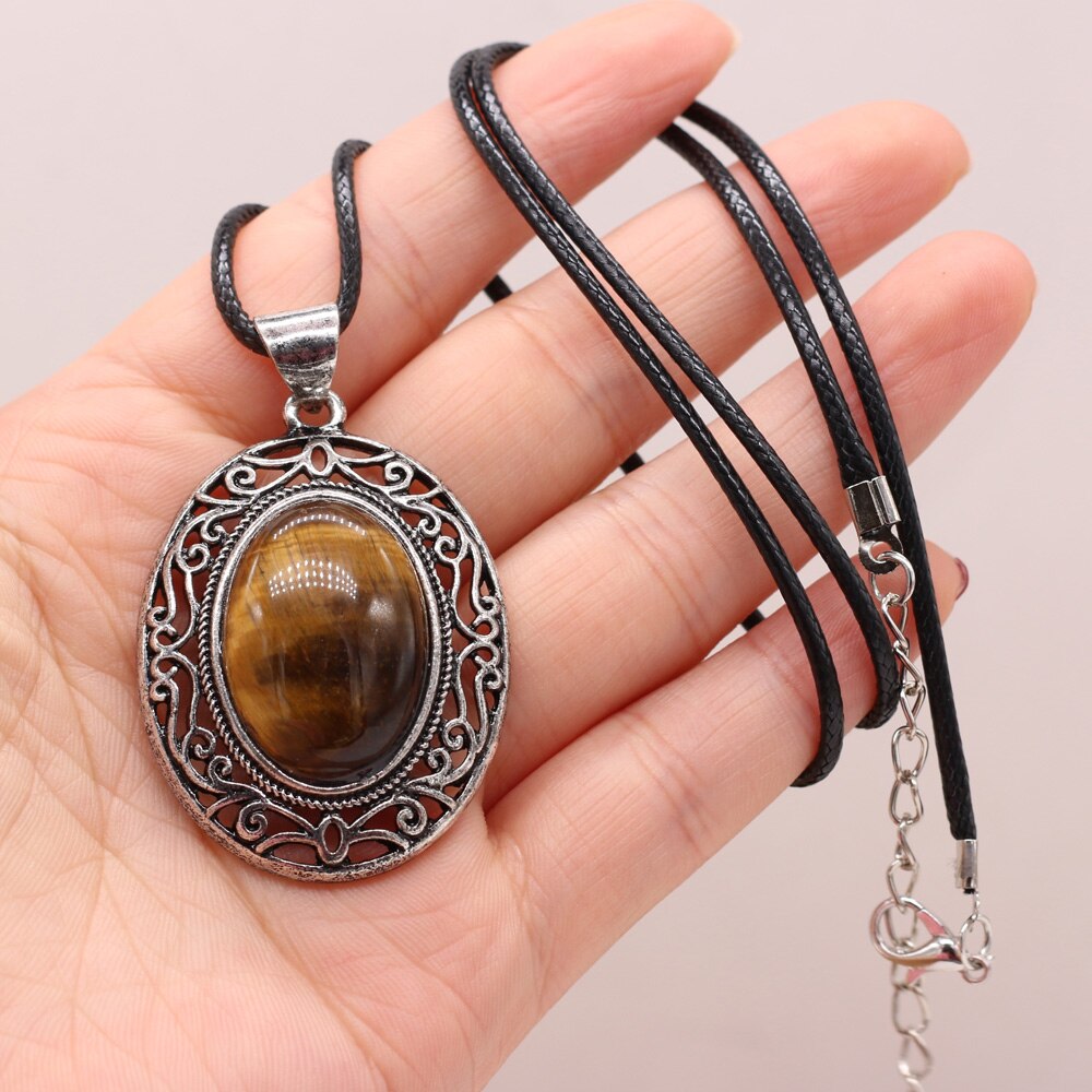 Natural Stone Necklace Water Drop Crystal
