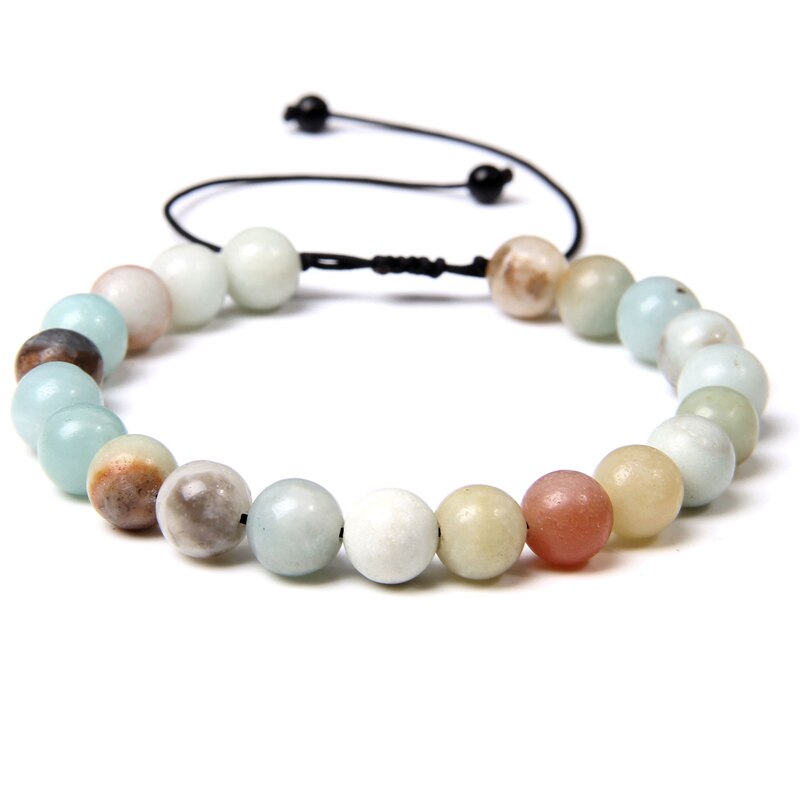 Green Natural Stone Beads Braided Bracelet Malachite