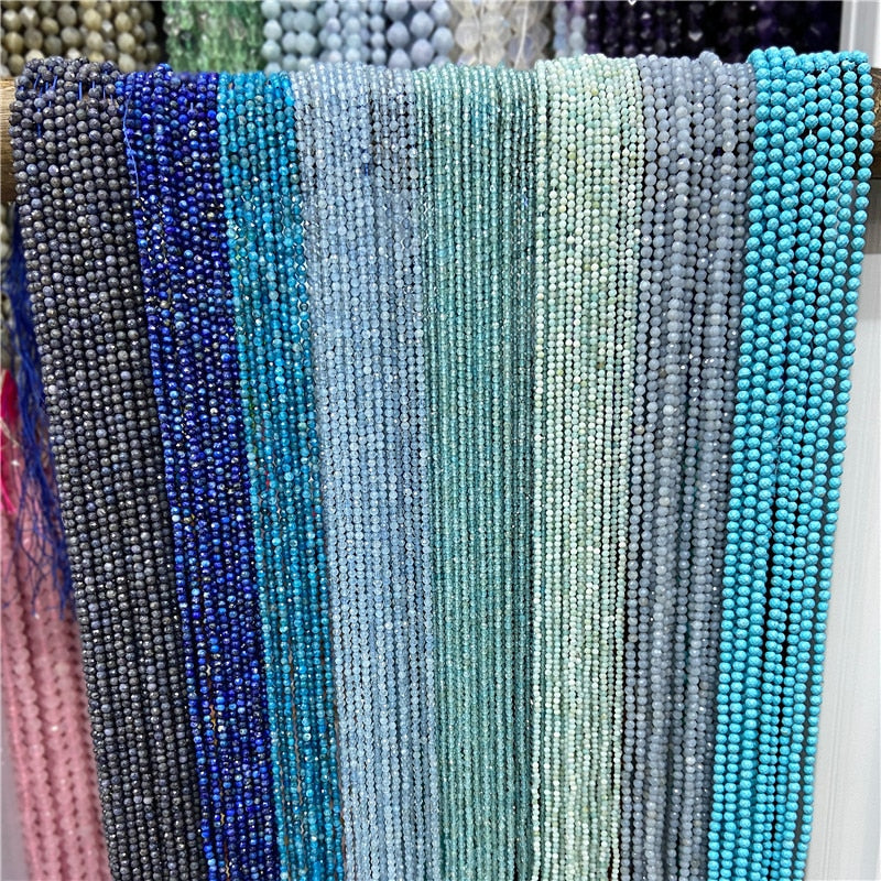 Natural Stone Beads Blue Quartzs Crystal Turquois
