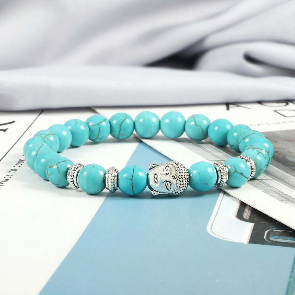 Reiki Tiger Eyes Beaded Buddha Bracelet Natural Stone
