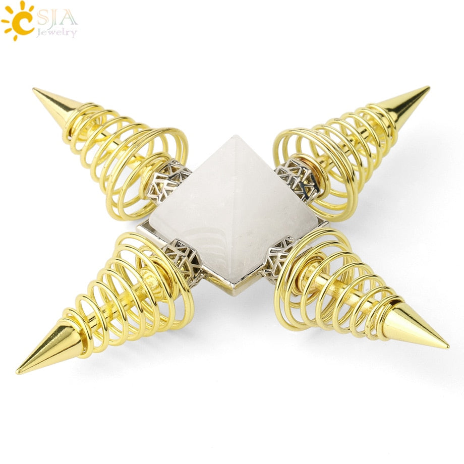 Stones Pyramid Decoration 4 Points Spring Cone