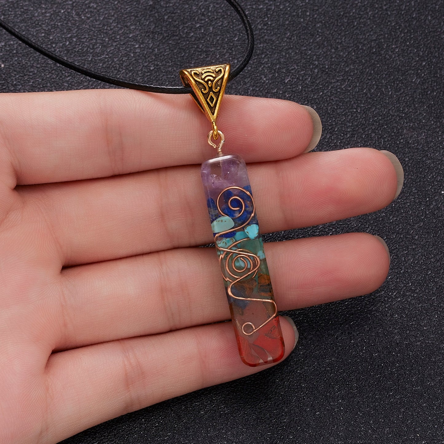 Charm Seven Chakras Healing Necklace