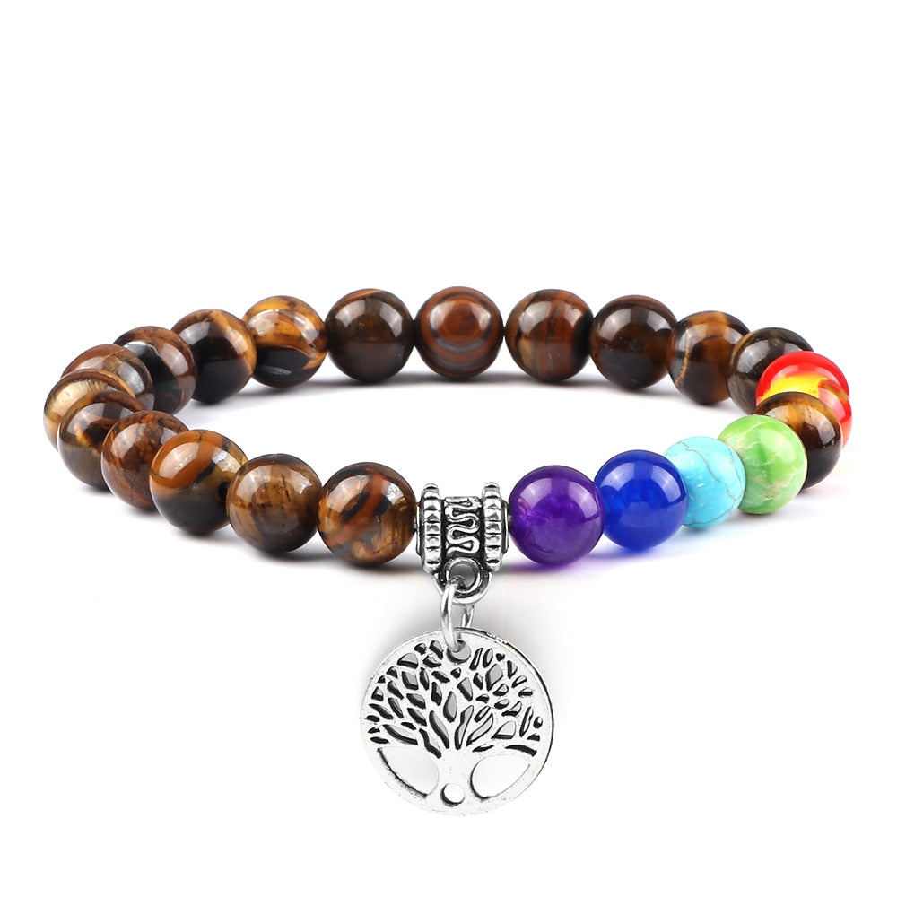 7 Chakra Life Tree Bracelets Natural Stone Healing