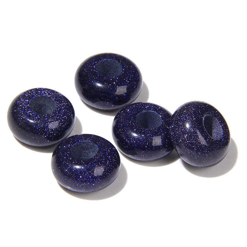Wholesale Big Hole Bead Pendant Natural Round Jades