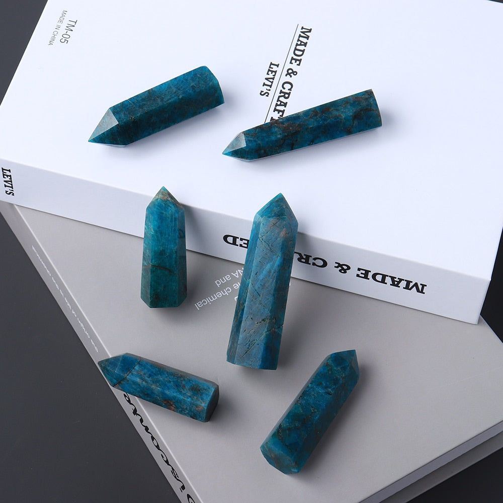 Quartz Wand Blue Apatite Point Crystal Tower Mine Energy