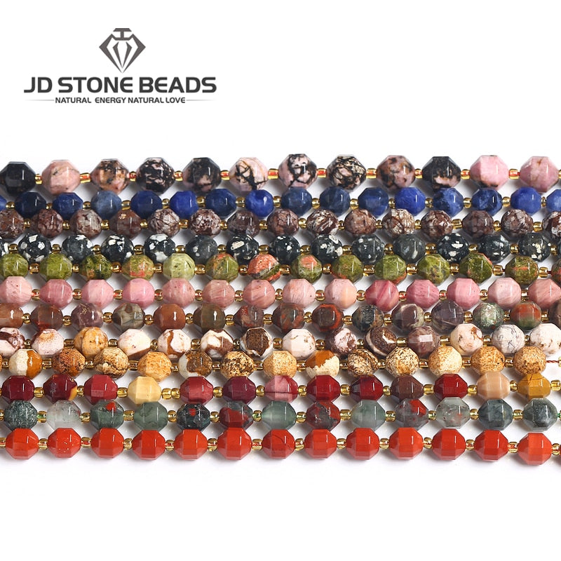 Natural Olive Beads Jasper Opal Howlite Lepidolite Stone
