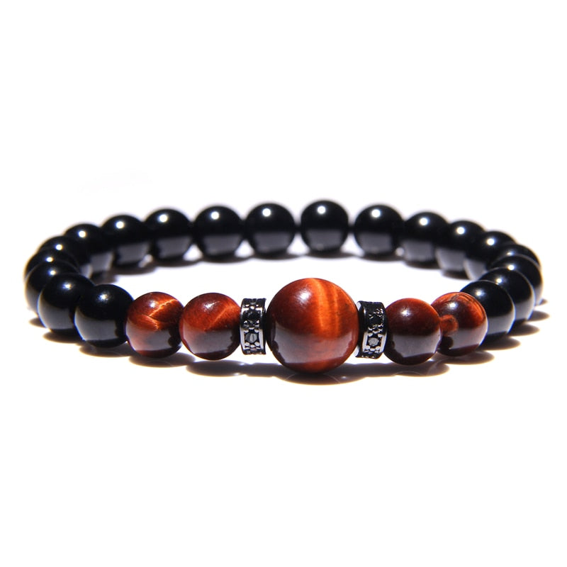 Natural Stone Bracelets Men Royal Blue Tiger Eye