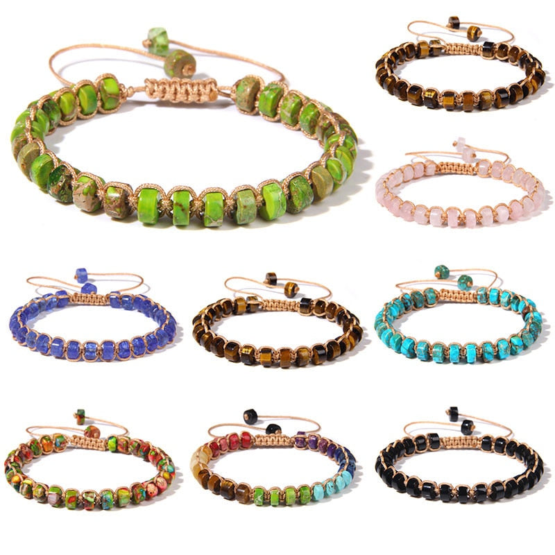 Vintage Boho Natural Stone Bracelet Agates