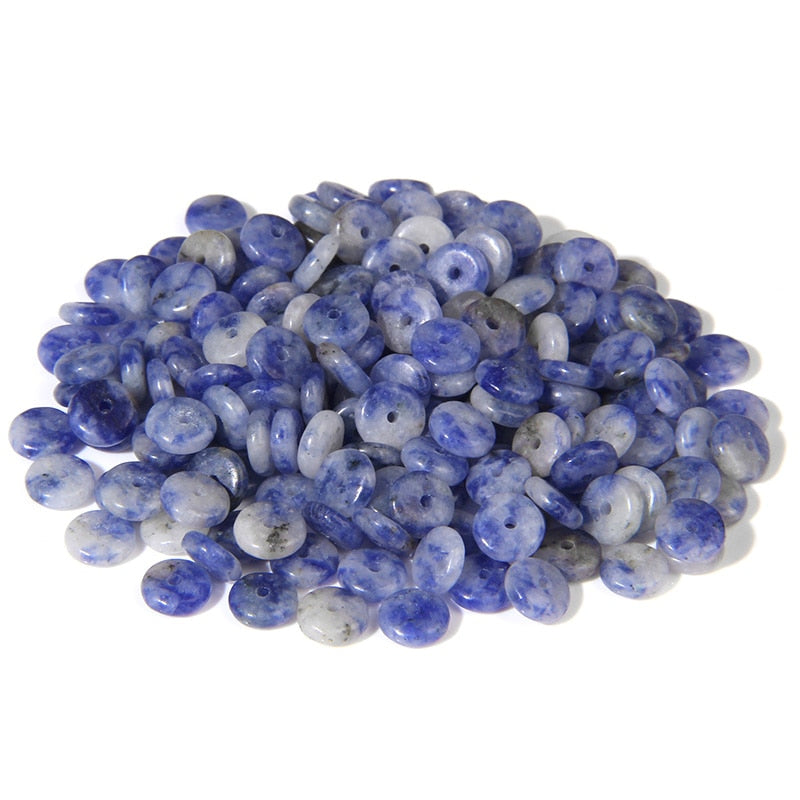 Natural Stone Slice Bead Agates Jades Flat Spacer
