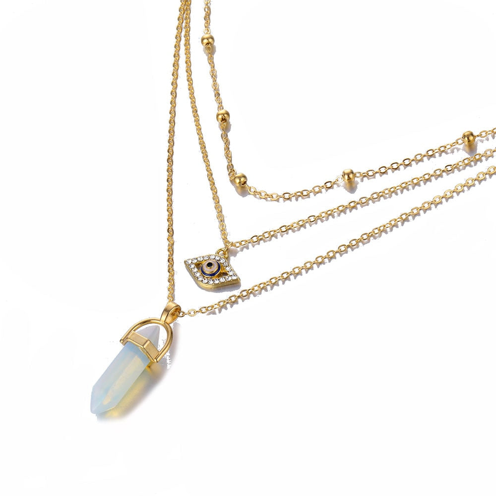 FNIO Crystal Pendant Necklace For Women