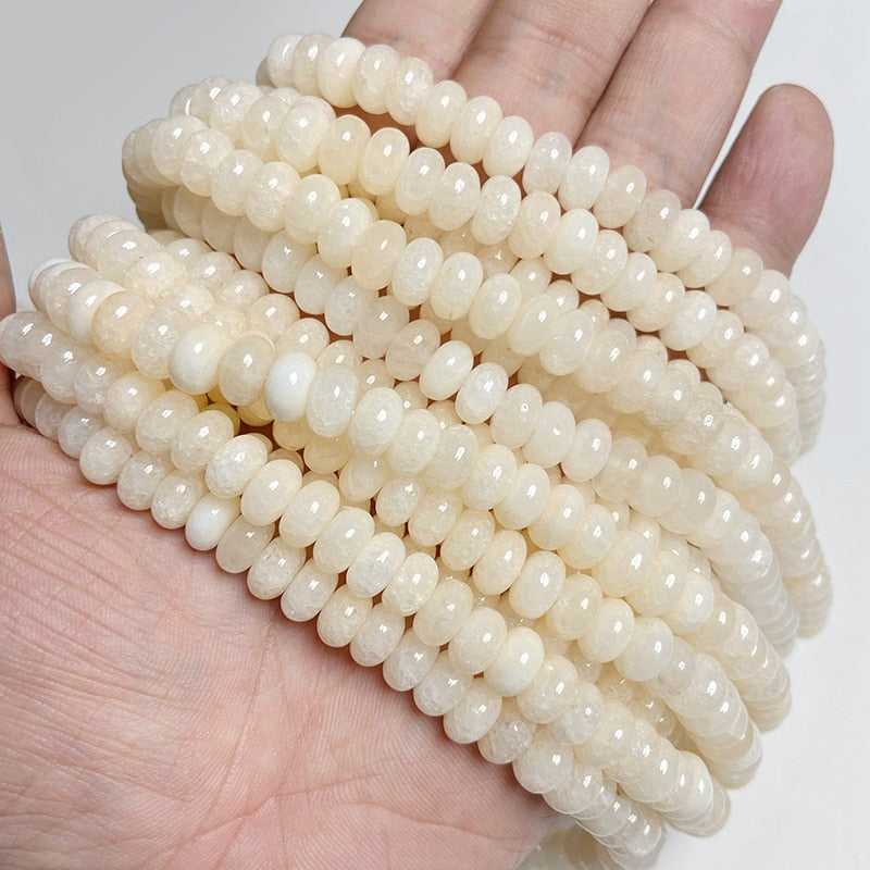 Stone Rondelle Beads Jaspers Jade Spacer Round Flat Bead