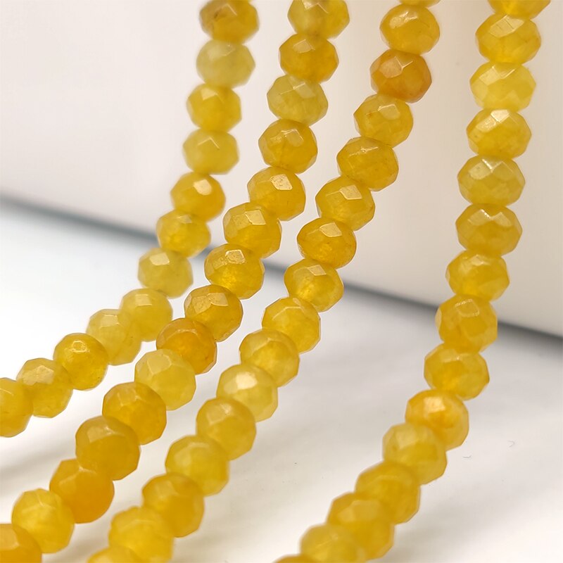 2-4mm Natural Stone Jades Faceted Flat Spacer