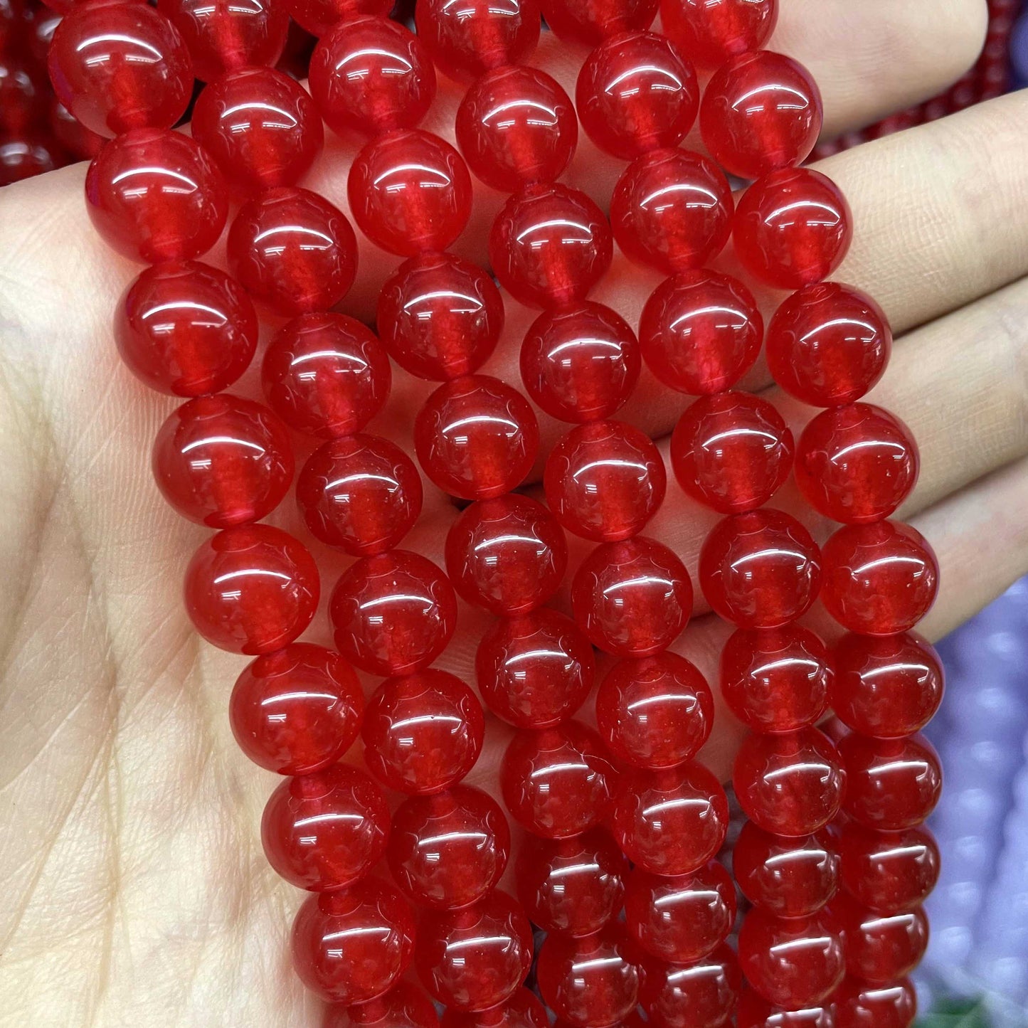 Natural Stone Round Colorful Jades Agates Loose Spacer