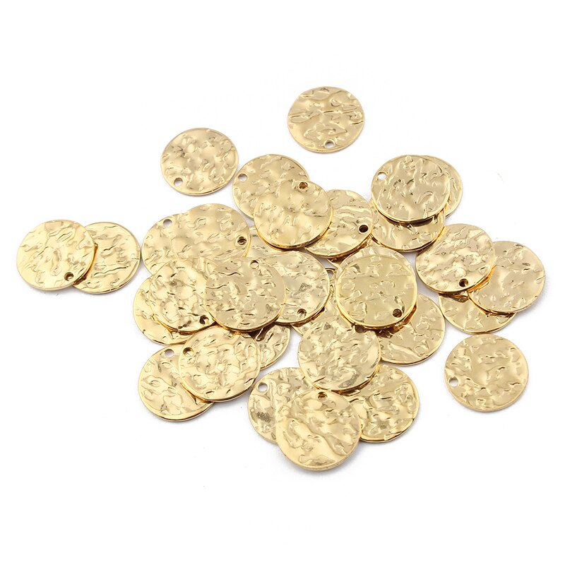 Round Hammered Charms Earrings Pendant For Earrings
