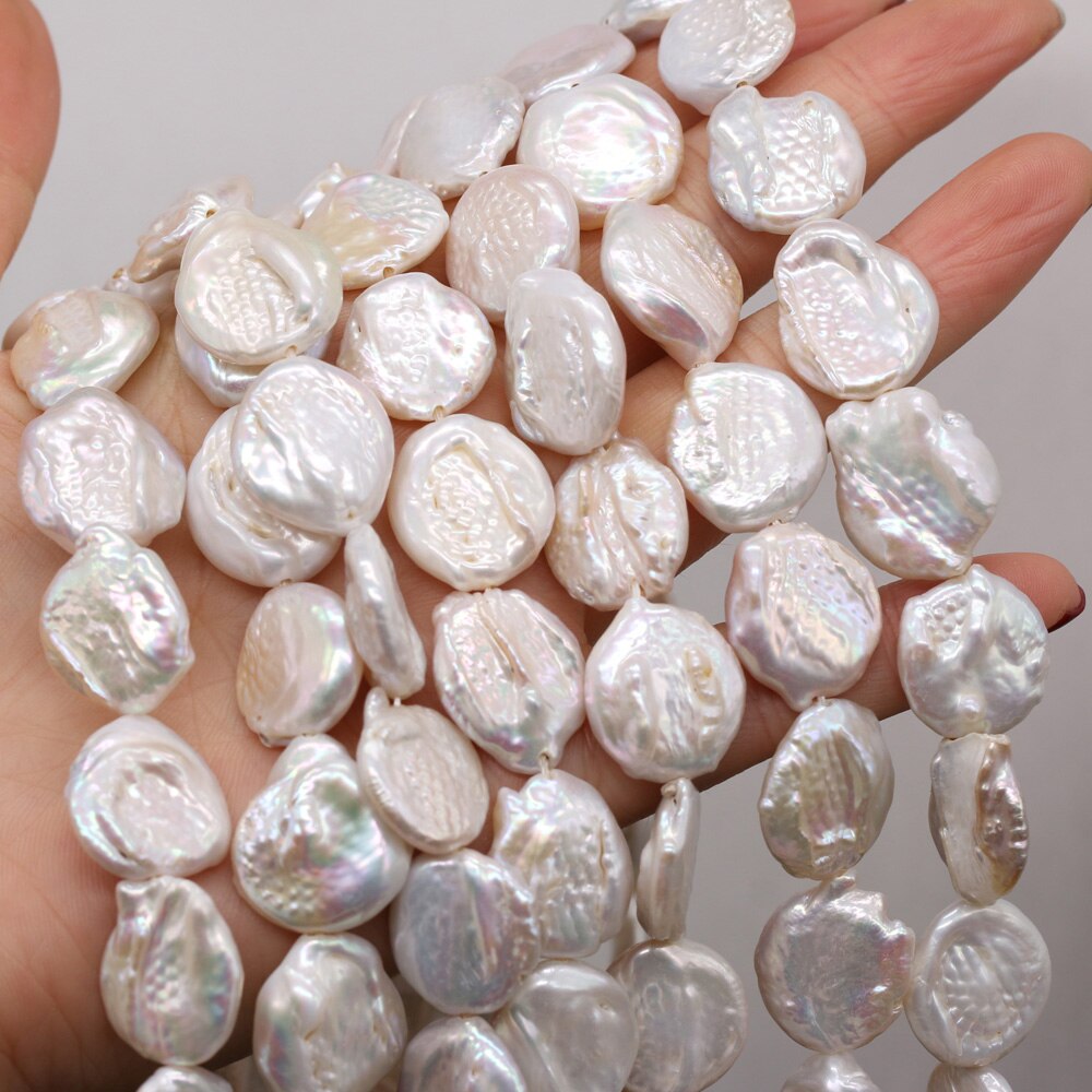 Natural Freshwater Pearl Beaded Baroque Button Beads