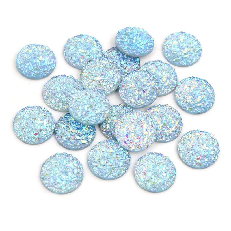 Fashion Mix Colors Natural Stone Convex Flat back